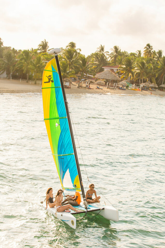 Sail boating at The Lodge at Jaguar Reef