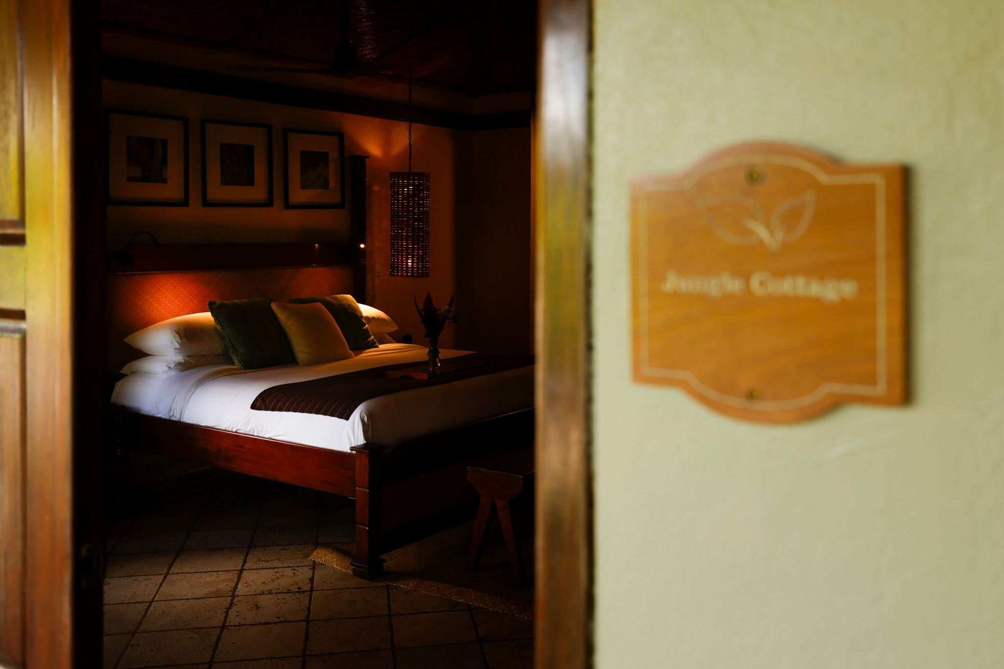 Entrance of the Jungle Cottage with Plunge Pool at The Rainforest Lodge at Sleeping Giant