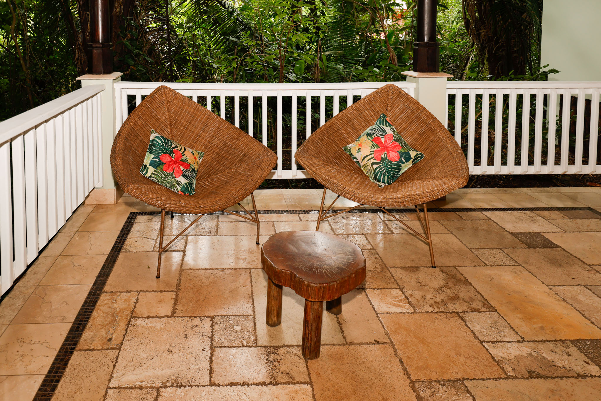 The Chairs outside of the Creekside Cottage at Sleeping Giant Lodge